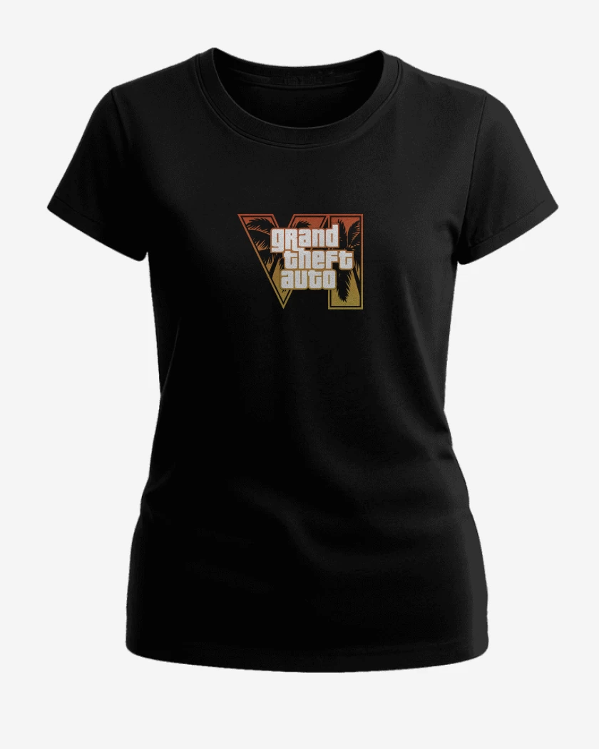 Polera de Mujer Negro de GTA 6 Orange