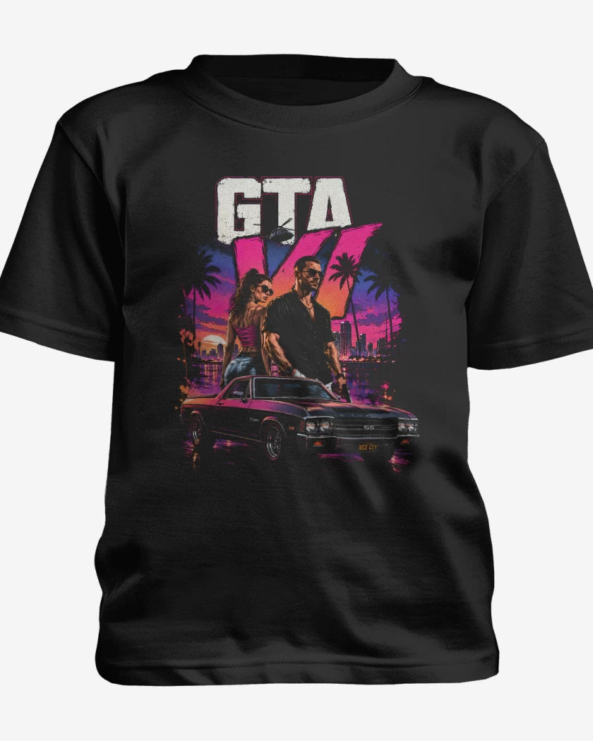 Polera de niño Negro de GTA VI Camino SS