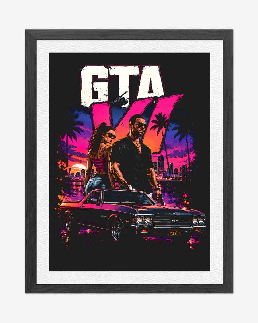 Cuadro decorativo Negro de GTA VI Camino SS