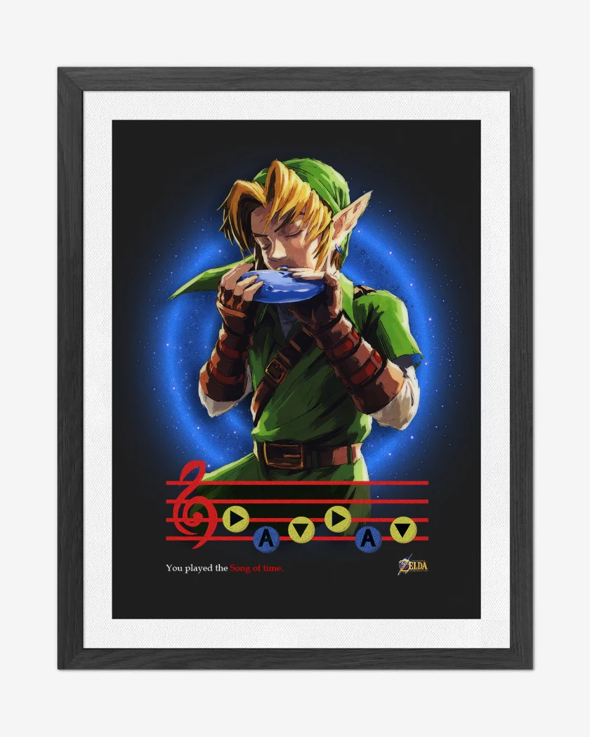 Cuadro decorativo Negro de Link ocarina songs of time