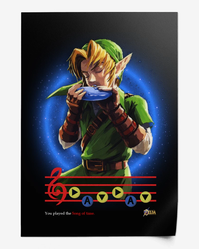 Print Negro de Link ocarina songs of time