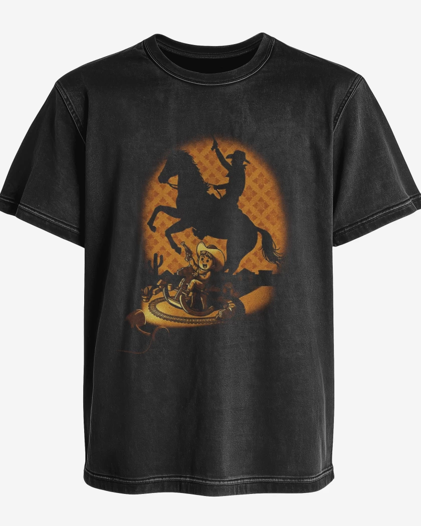 Polera desgastada Negro de Cowboy
