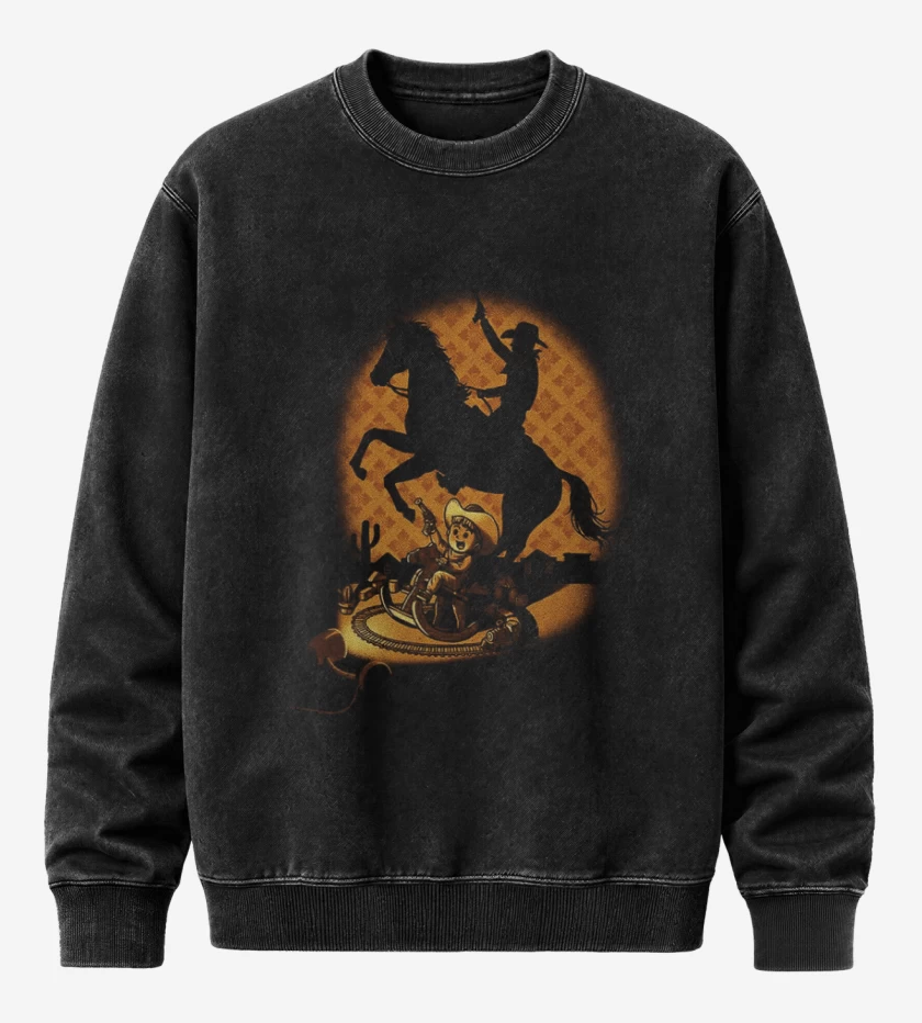 Poleron Polo Acid Wash Negro de Cowboy