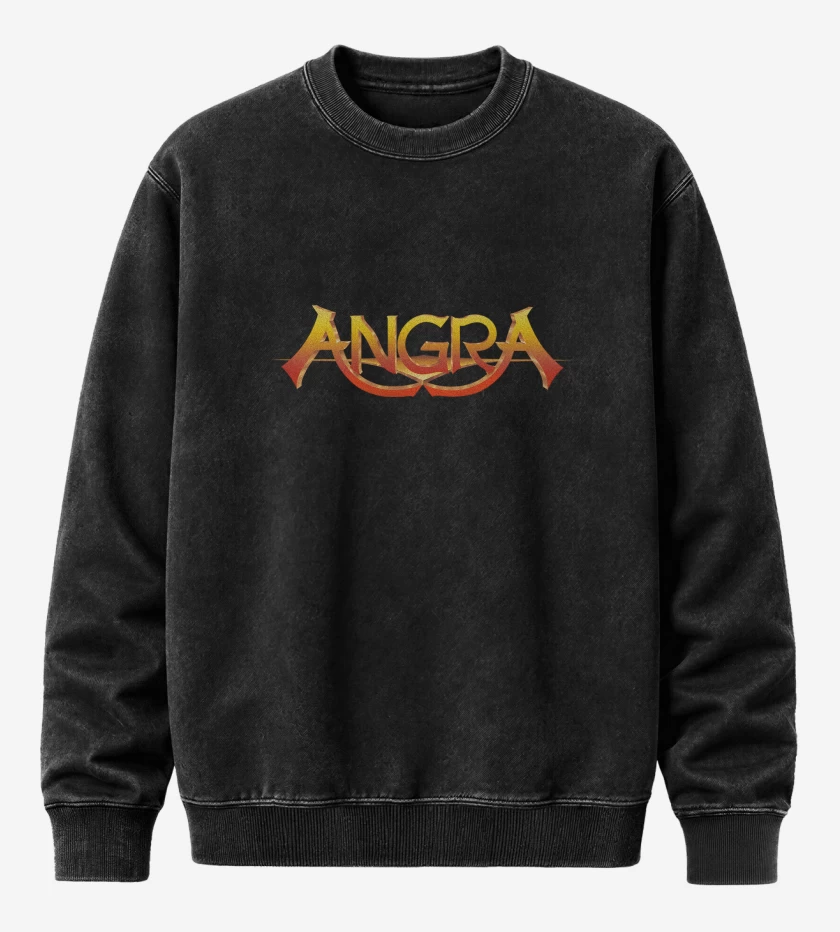 Poleron Polo Acid Wash Negro de Angra Logo