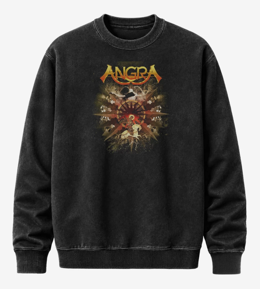 Poleron Polo Acid Wash Negro de Angra Rebirth