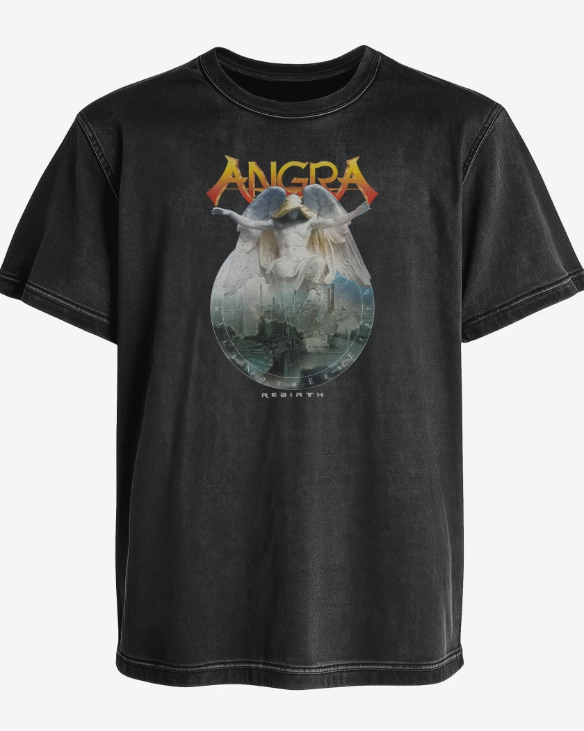 Polera desgastada Negro de Rebirth Angra