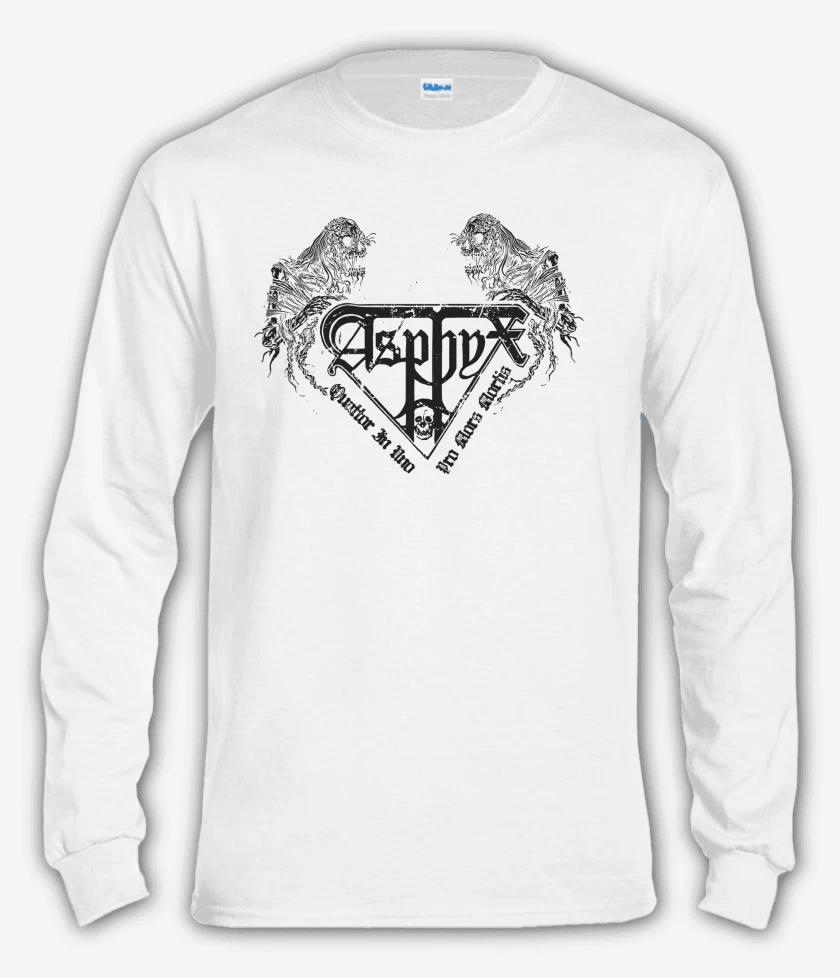 Polera manga larga Blanco de Asphyx Logo II