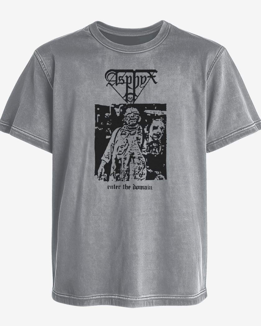 Polera desgastada Gris Melange de Asphyx Enter the Domain