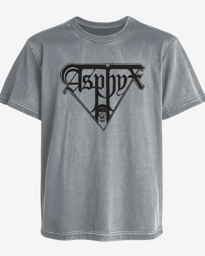 Polera desgastada Gris Melange de Asphyx Logo N