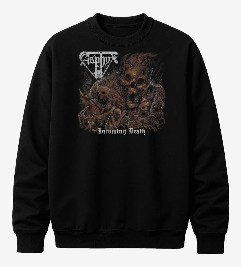 Poleron polo Negro de Asphyx Incoming Death