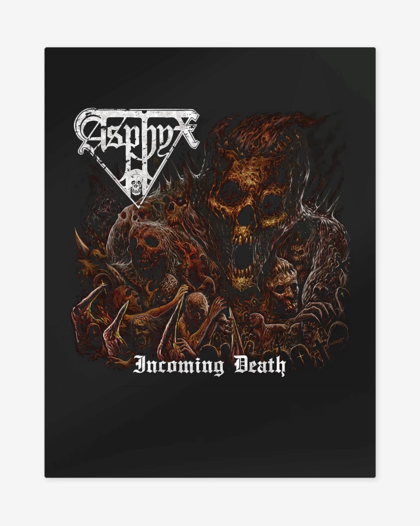 Print metalico Negro de Asphyx Incoming Death