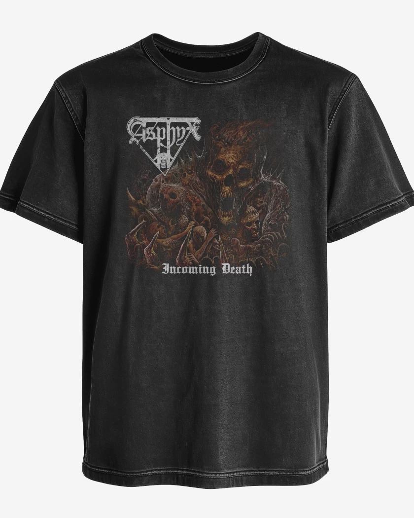 Polera desgastada Negro de Asphyx Incoming Death