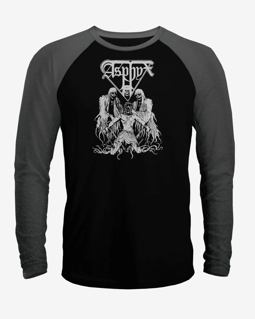 Polera Raglan Negro / Negro Heather de Asphyx The Krusher