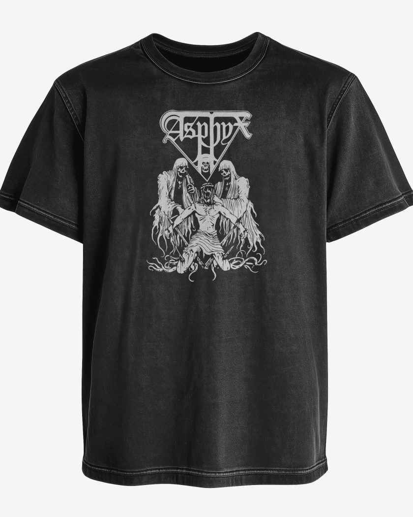 Polera desgastada Negro de Asphyx The Krusher