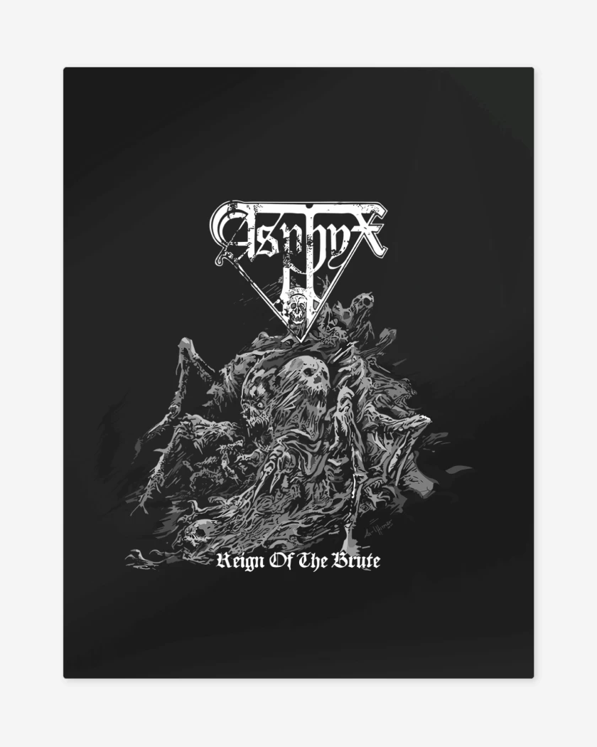 Print metalico Negro de Asphyx Reign of the Brute