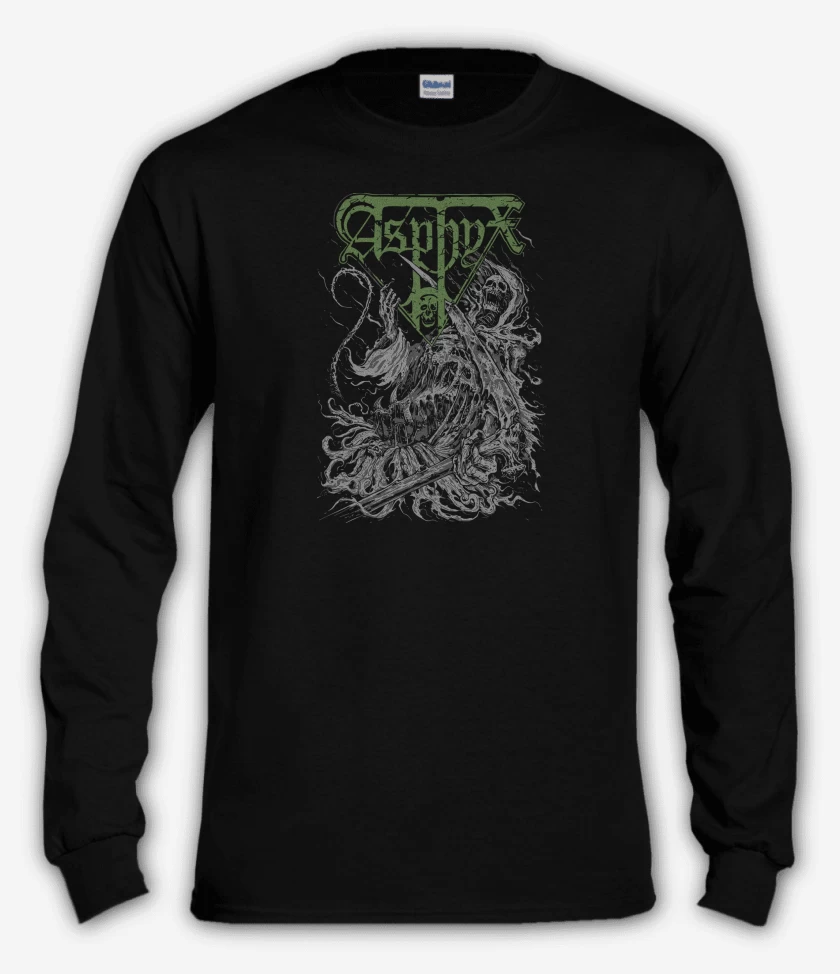 Polera manga larga Negro de Asphyx Necro