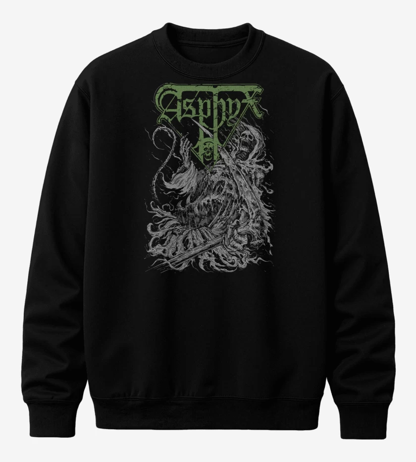Poleron polo Negro de Asphyx Necro