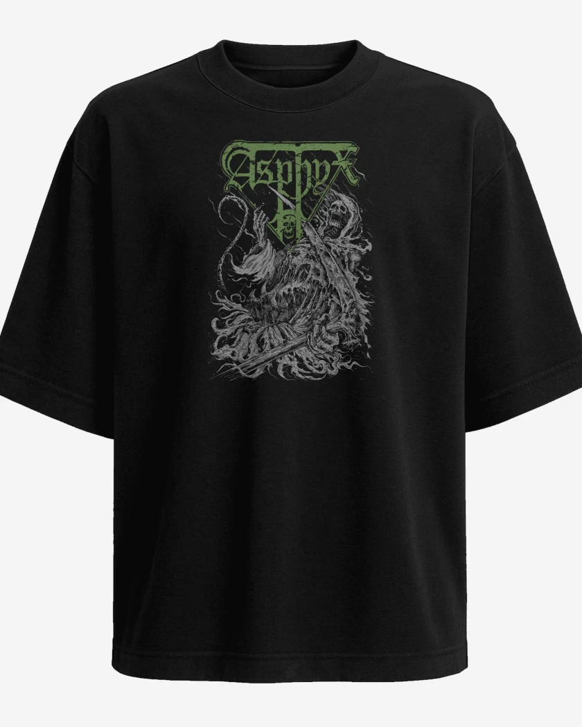 Polera Oversize Negro de Asphyx Necro