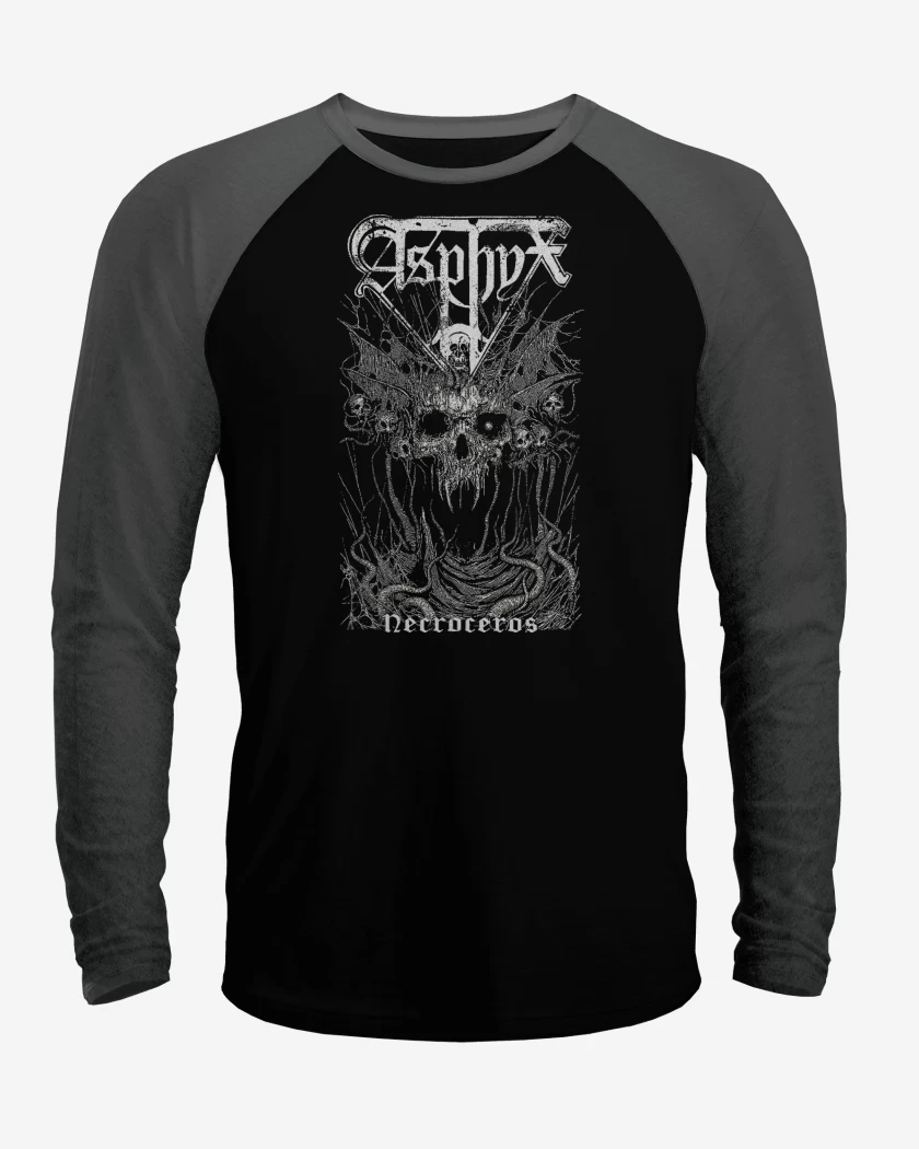 Polera Raglan Negro / Negro Heather de Asphyx Necroceros