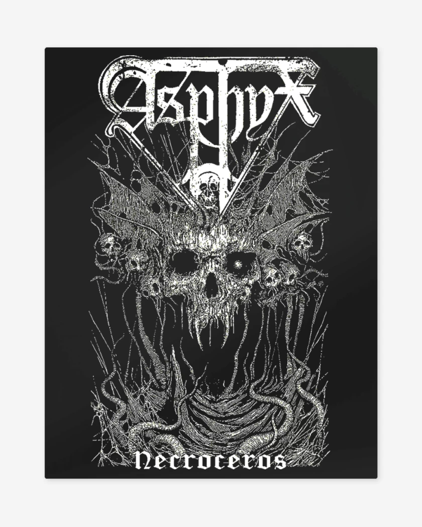Print metalico Negro de Asphyx Necroceros