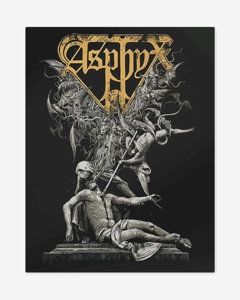 Print metalico Negro de Asphyx Death Across