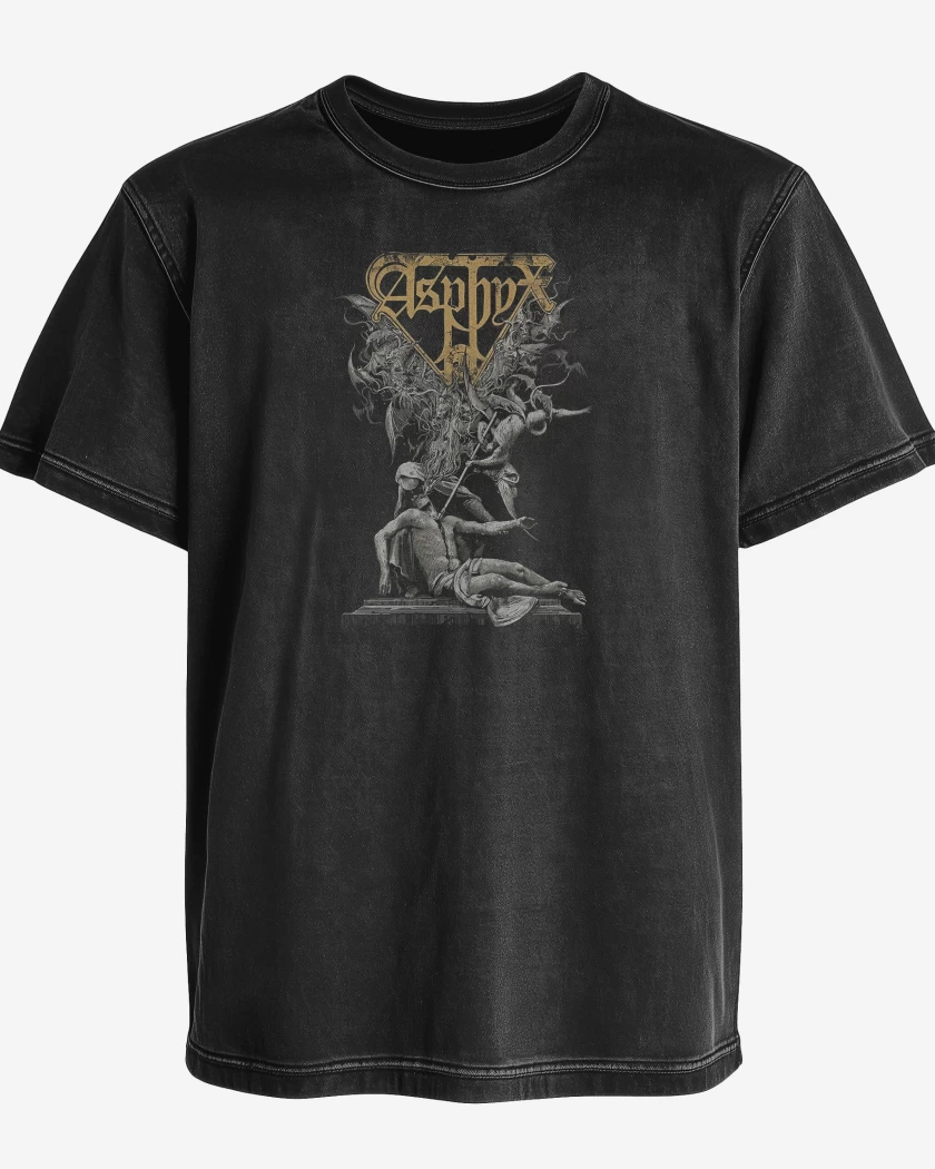 Polera desgastada Negro de Asphyx Death Across