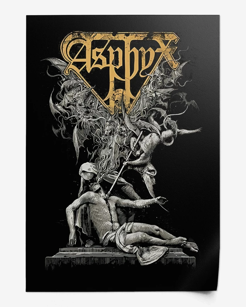 Print Negro de Asphyx Death Across