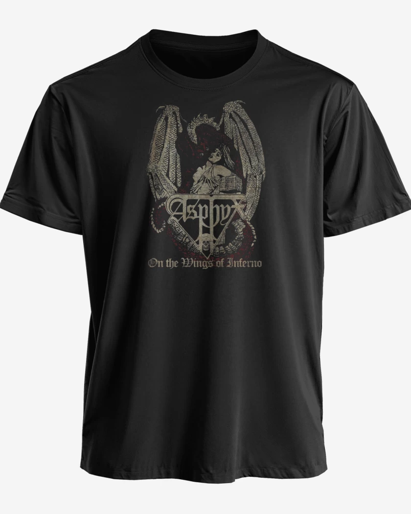 Polera premium Negro de Asphyx On the Wings of Inferno
