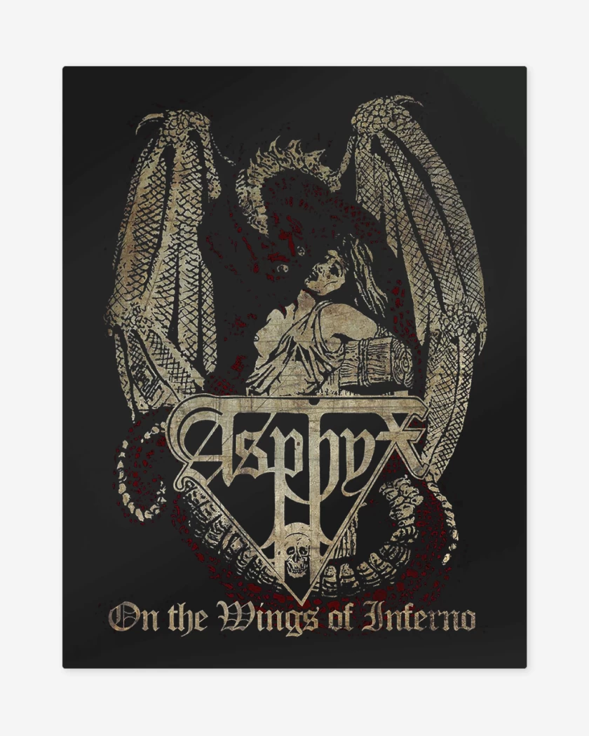 Print metalico Negro de Asphyx On the Wings of Inferno