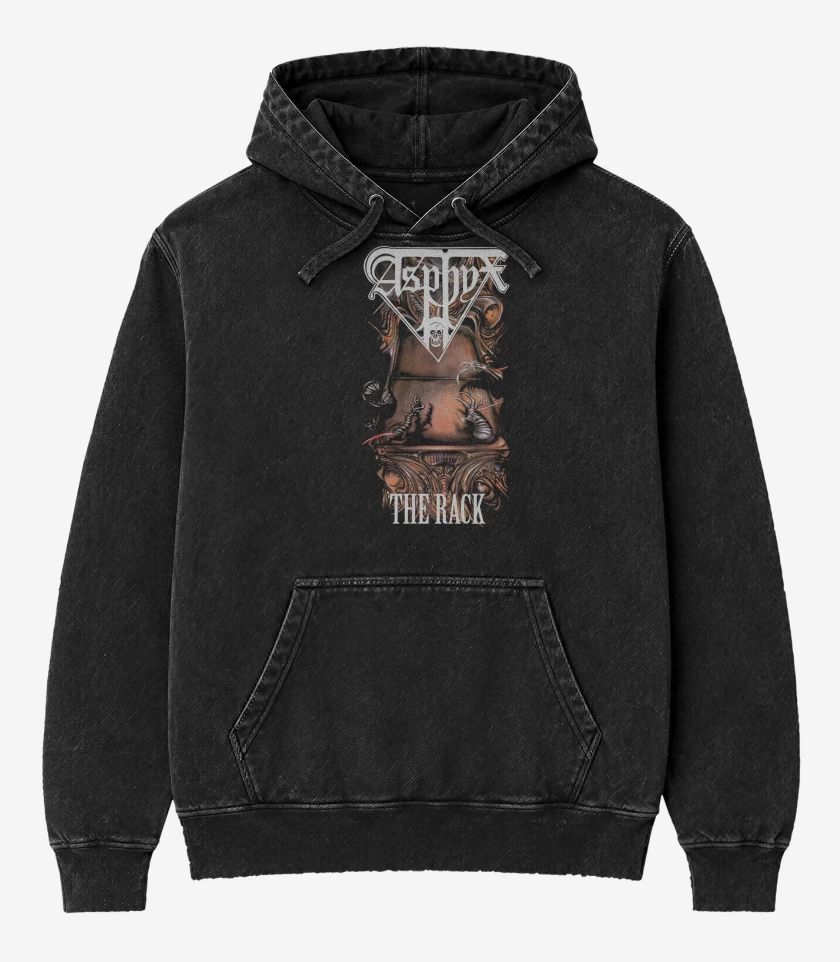 Poleron Canguro Acid Wash Negro de Asphyx The Rack