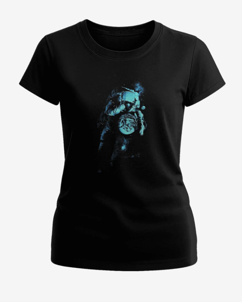 Polera de Mujer Negro de Astronauta 7