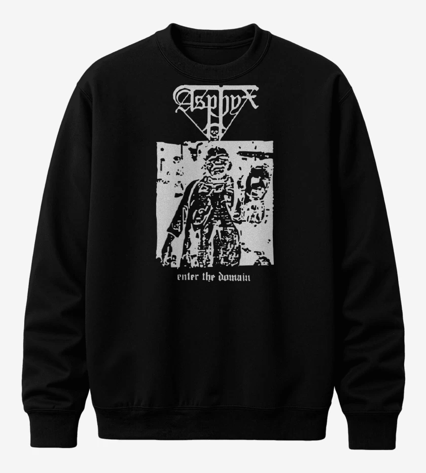 Poleron polo Negro de Asphyx Enter the Domain B