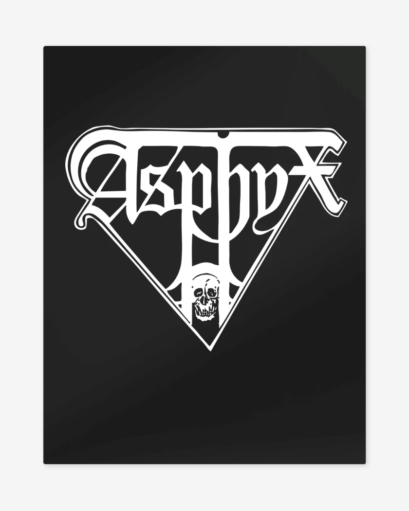 Print metalico Negro de Asphyx Logo