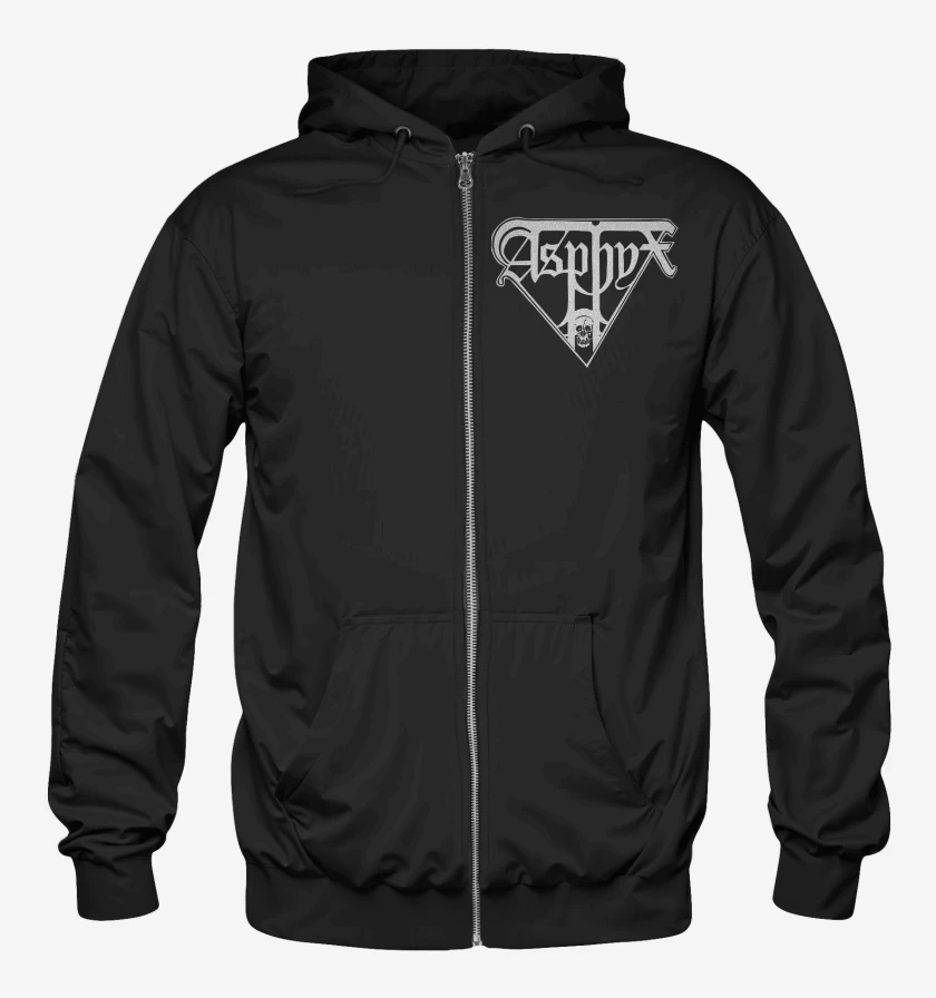 Poleron Canguro con cierre Negro de Asphyx Logo