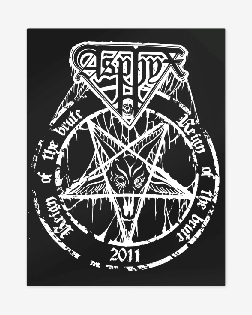 Print metalico Negro de Asphyx Reign of the Brute B