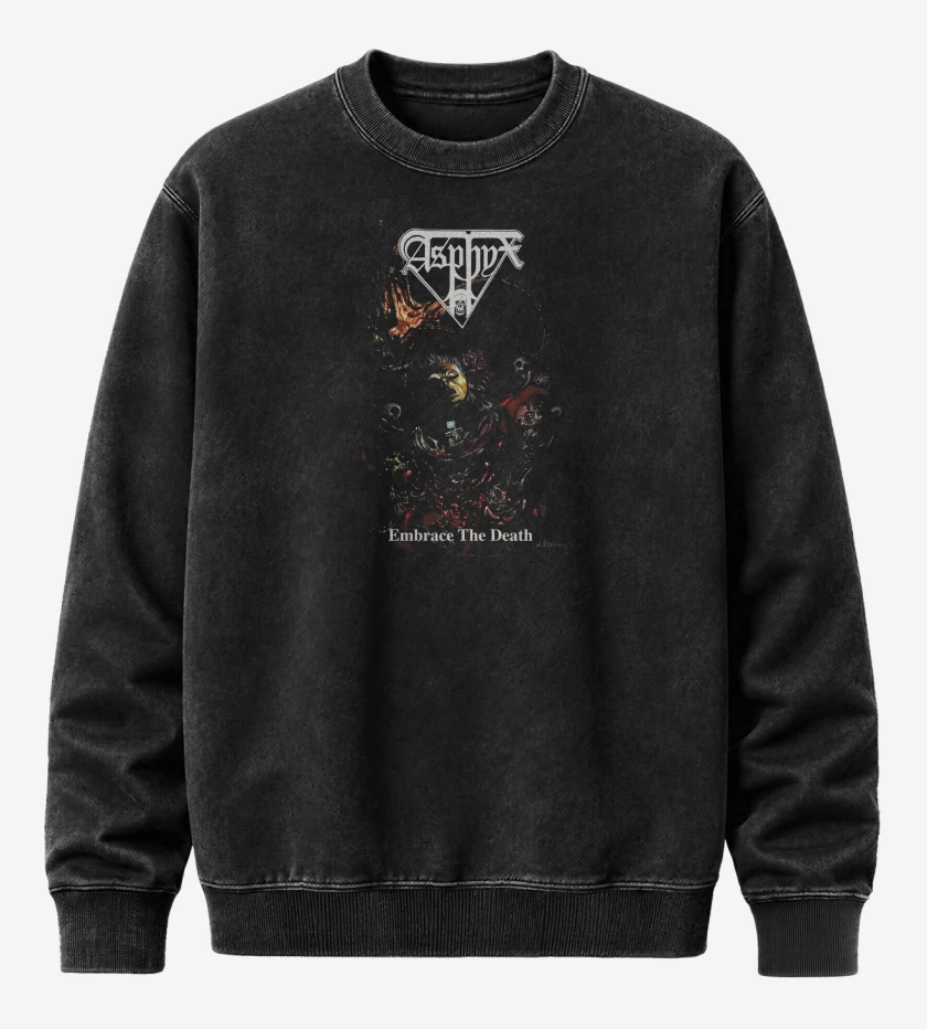 Poleron Polo Acid Wash Negro de Asphyx Embrace