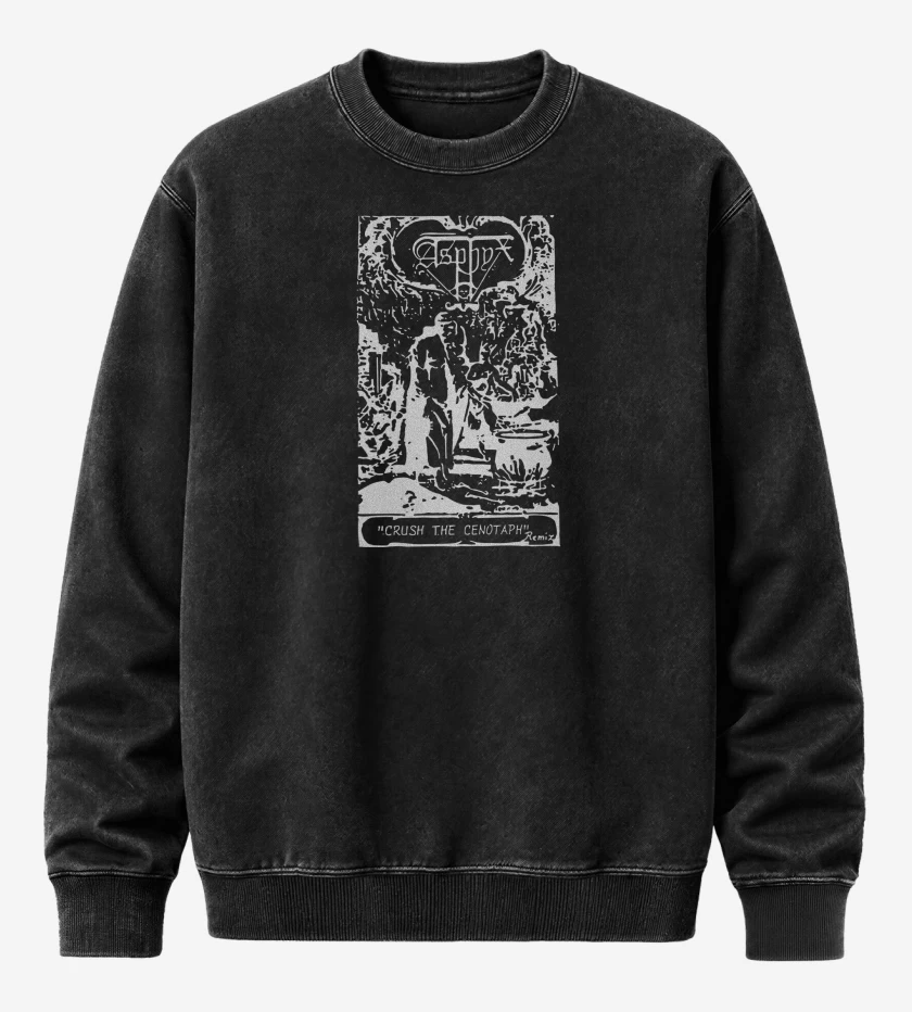 Poleron Polo Acid Wash Negro de Asphyx Crush the Cenopath Demo