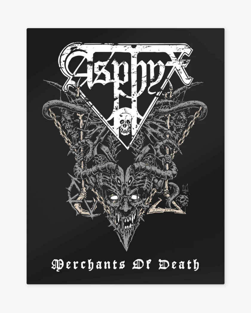 Print metalico Negro de Asphyx Merchants of Death