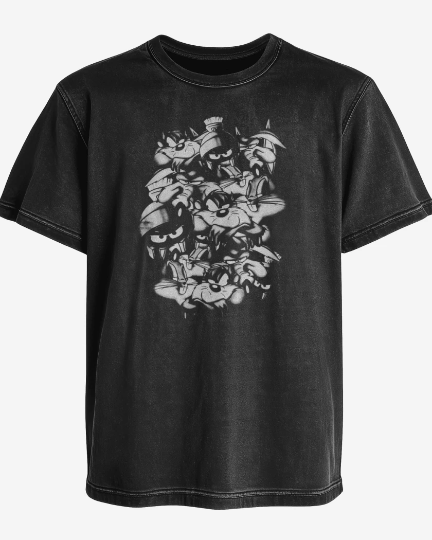 Polera desgastada Negro de Looney