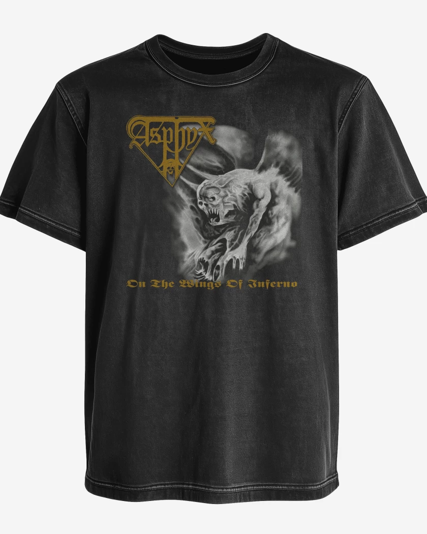 Polera desgastada Negro de Asphyx On the Wings