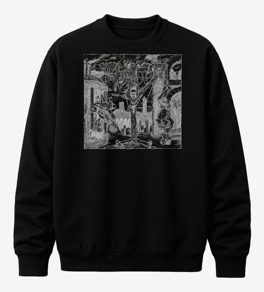 Poleron polo Negro de Asphyx Abomitaion Echoes