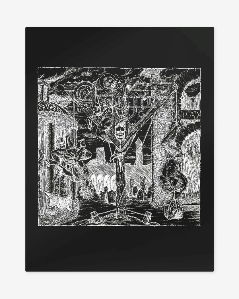Print metalico Negro de Asphyx Abomitaion Echoes
