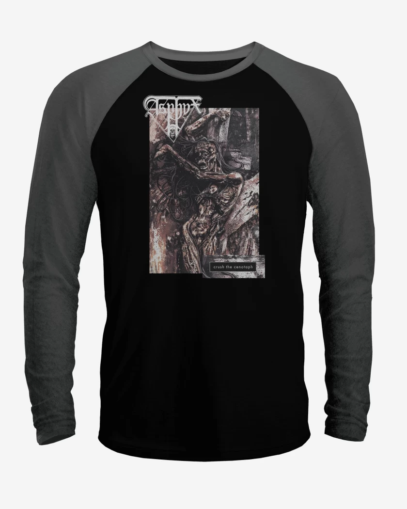 Polera Raglan Negro / Negro Heather de Asphyx Cenotaph