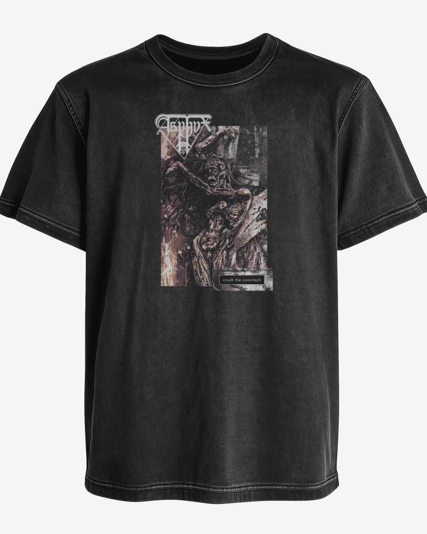 Polera desgastada Negro de Asphyx Cenotaph