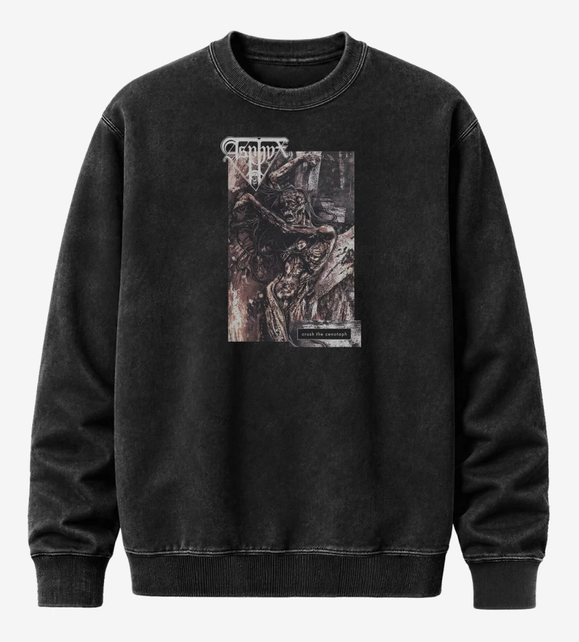 Poleron Polo Acid Wash Negro de Asphyx Cenotaph