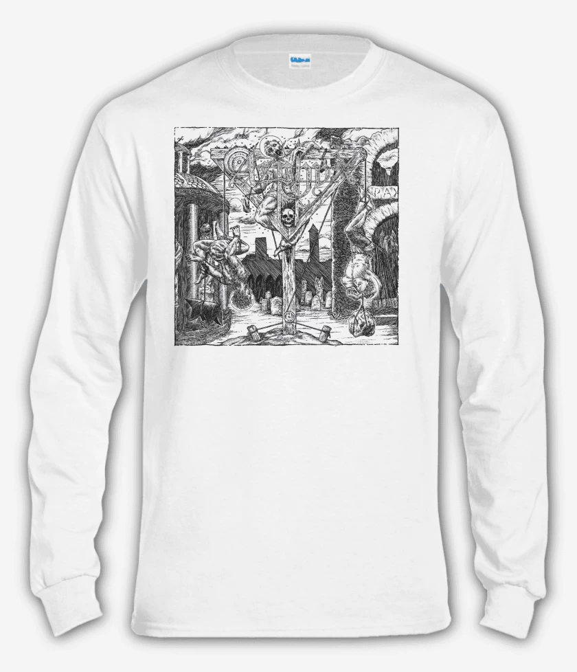 Polera manga larga Blanco de Asphyx Abomination