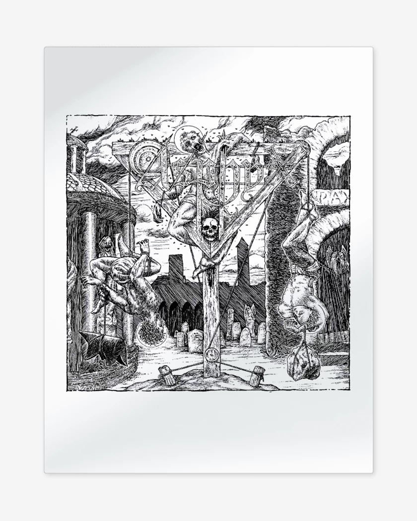 Print metalico Blanco de Asphyx Abomination