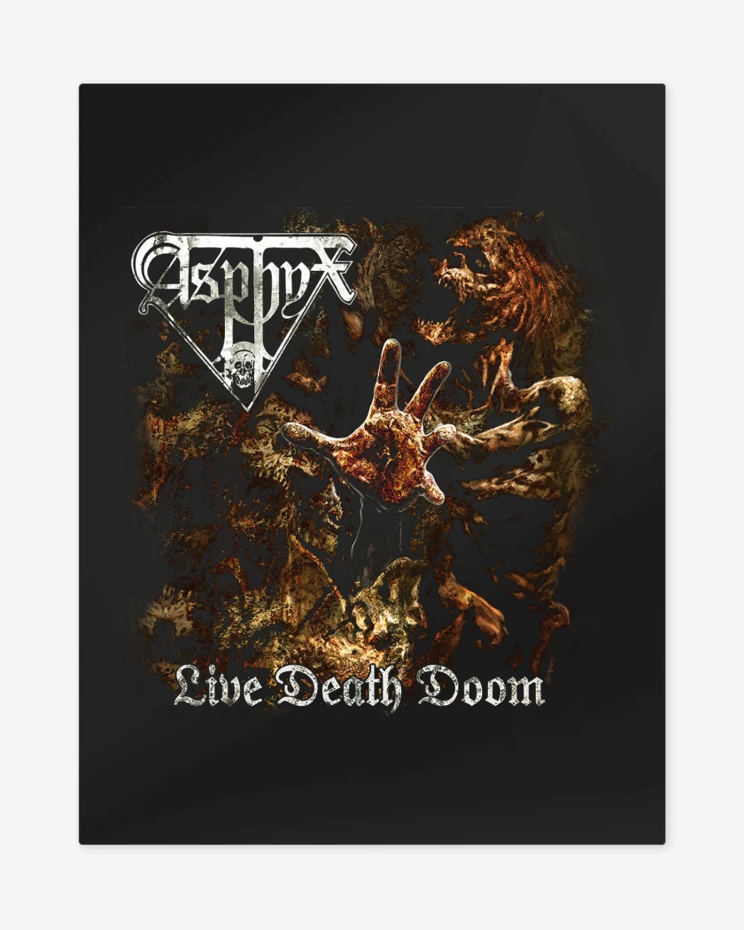 Print metalico Negro de Asphyx Live Death Doom