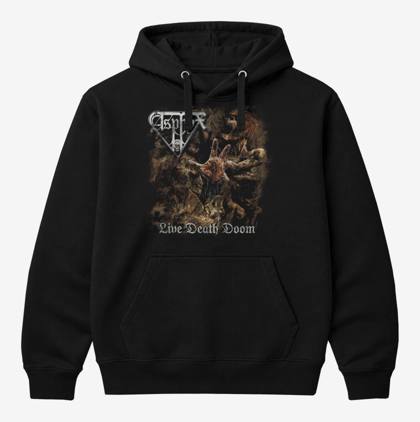 Polerón Canguro Negro de Asphyx Live Death Doom