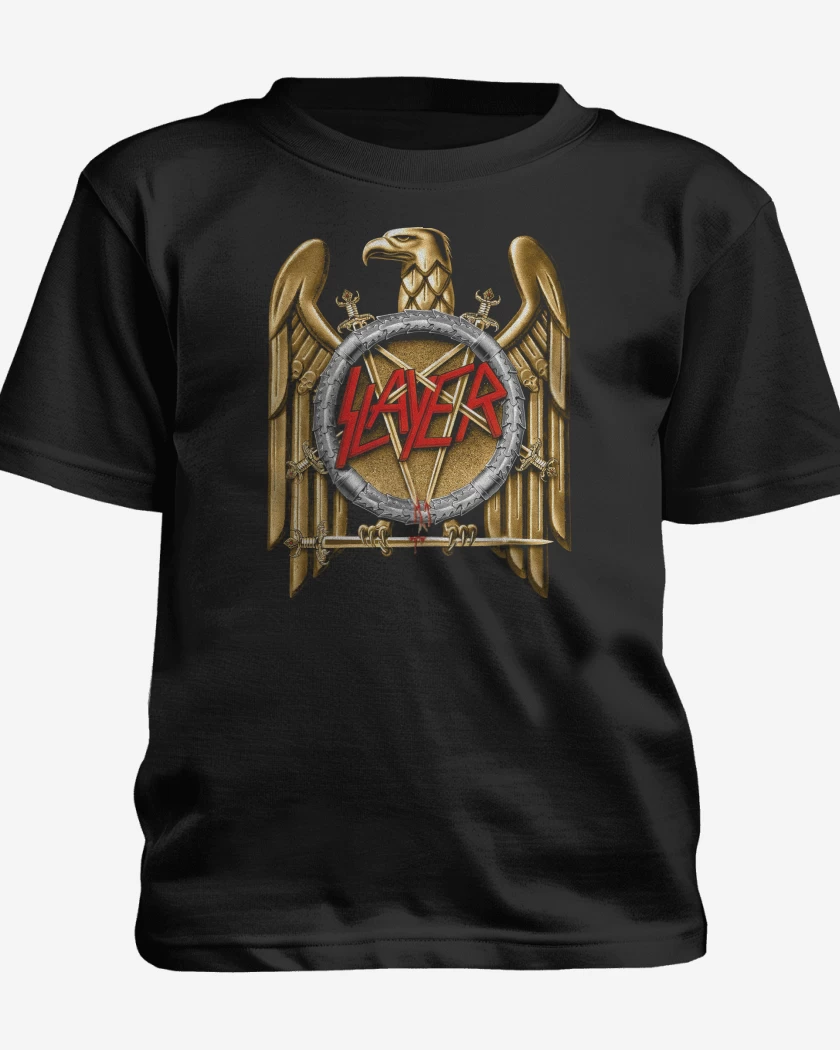 Polera de niño Negro de Slayer Aguila Dorada